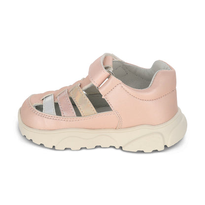 Sandalia Coqueta para niña en sintético rosa Zippy con tira de contacto.