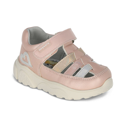 Sandalia Coqueta para niña en sintético rosa Zippy con tira de contacto.
