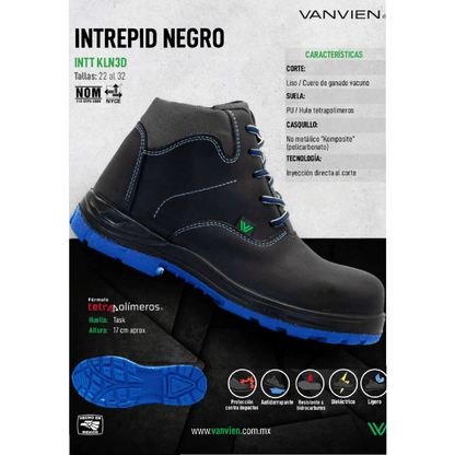 Bota Industrial Dieléctrica Tipo II + III PP+D Caballero Van Vien INTT KLN3D Negro