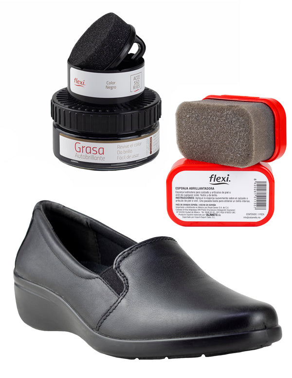 Zapatos Flexi Mujer Servicio 18113 Negro Más Productos de Limpieza