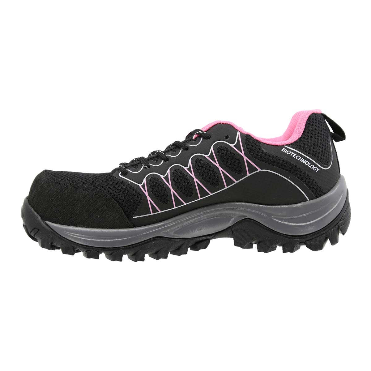 Tenis Sicuro Industrial Con Casquillo Para Dama SA703 Color Negro Rosa