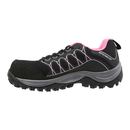 Tenis Sicuro Industrial Con Casquillo Para Dama SA703 Color Negro Rosa