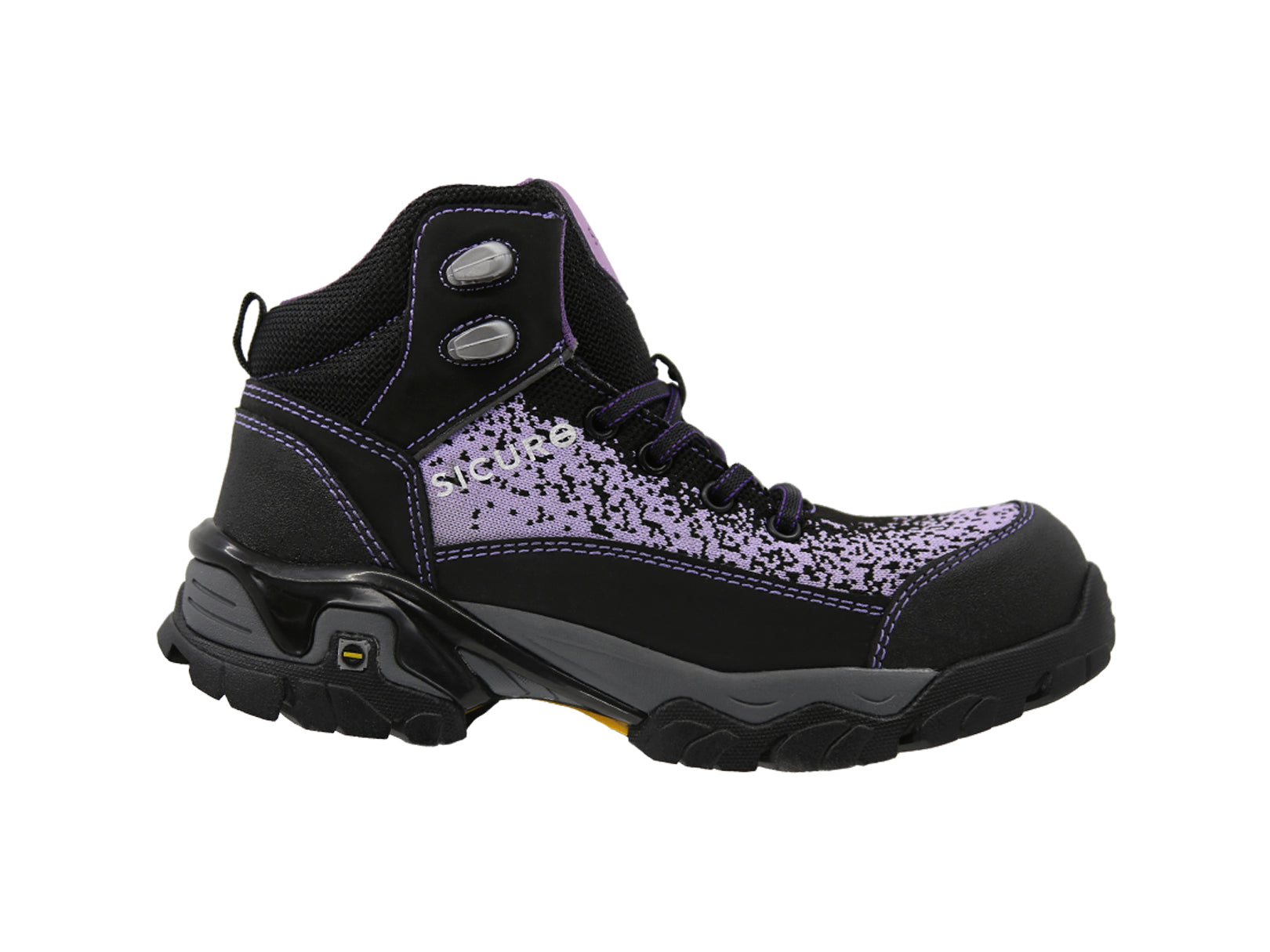 Bota De Seguridad Sicuro Forte SF78 Negro Lila Dama