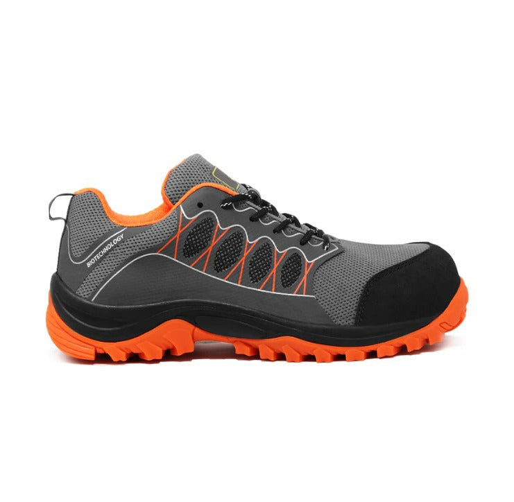 Tenis Sicuro Industrial SA702 Con Casquillo Dama Caballero Gris Naranja