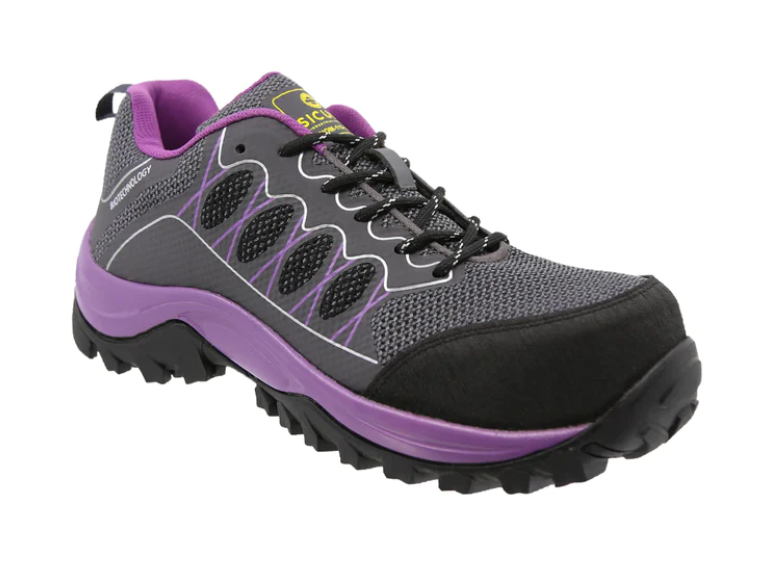 Tenis Sicuro Industrial SA703 Con Casquillo Para Dama Color Gris Morado