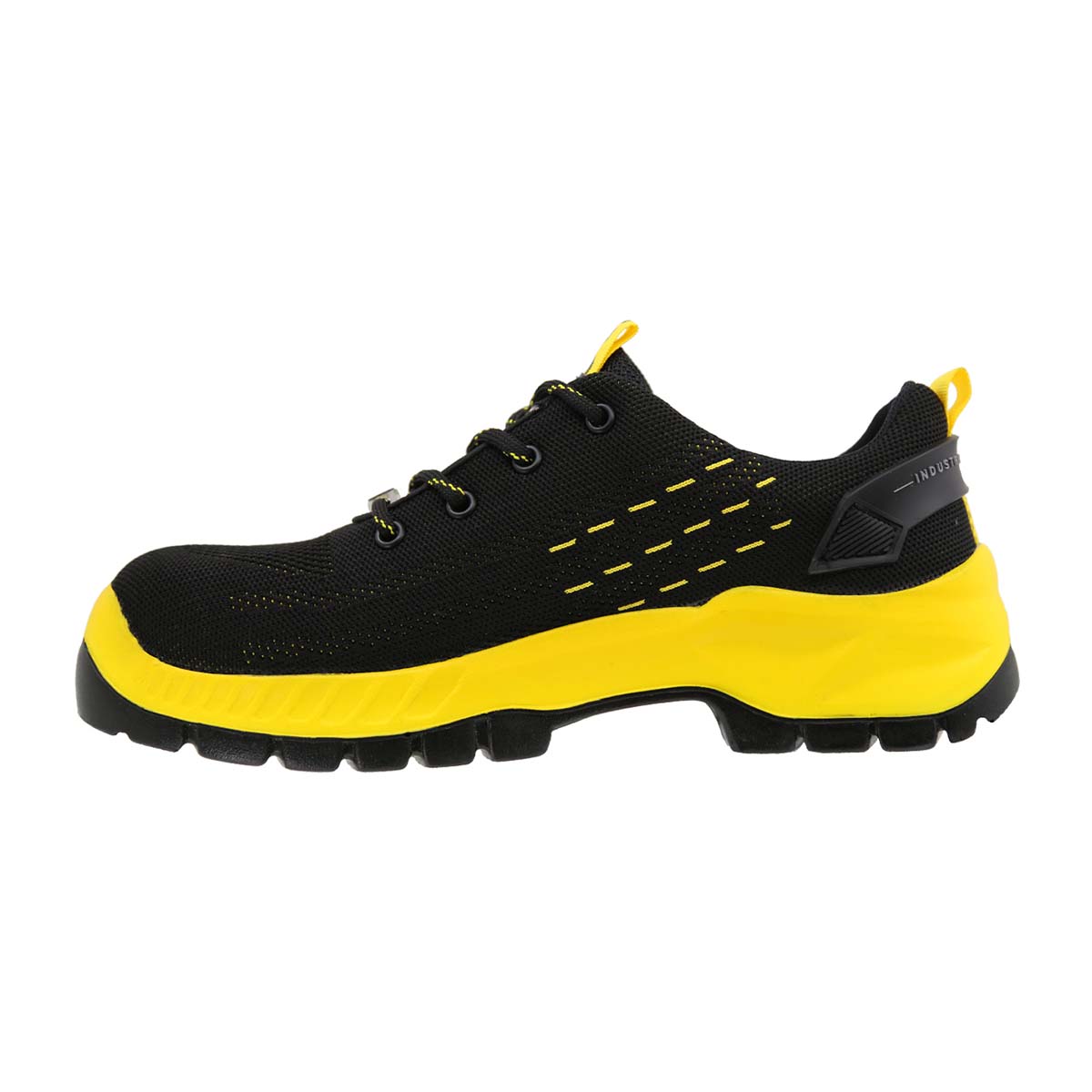 Tenis Sicuro Industrial Con Casquillo Dama Caballero SV01 Negro Amarillo