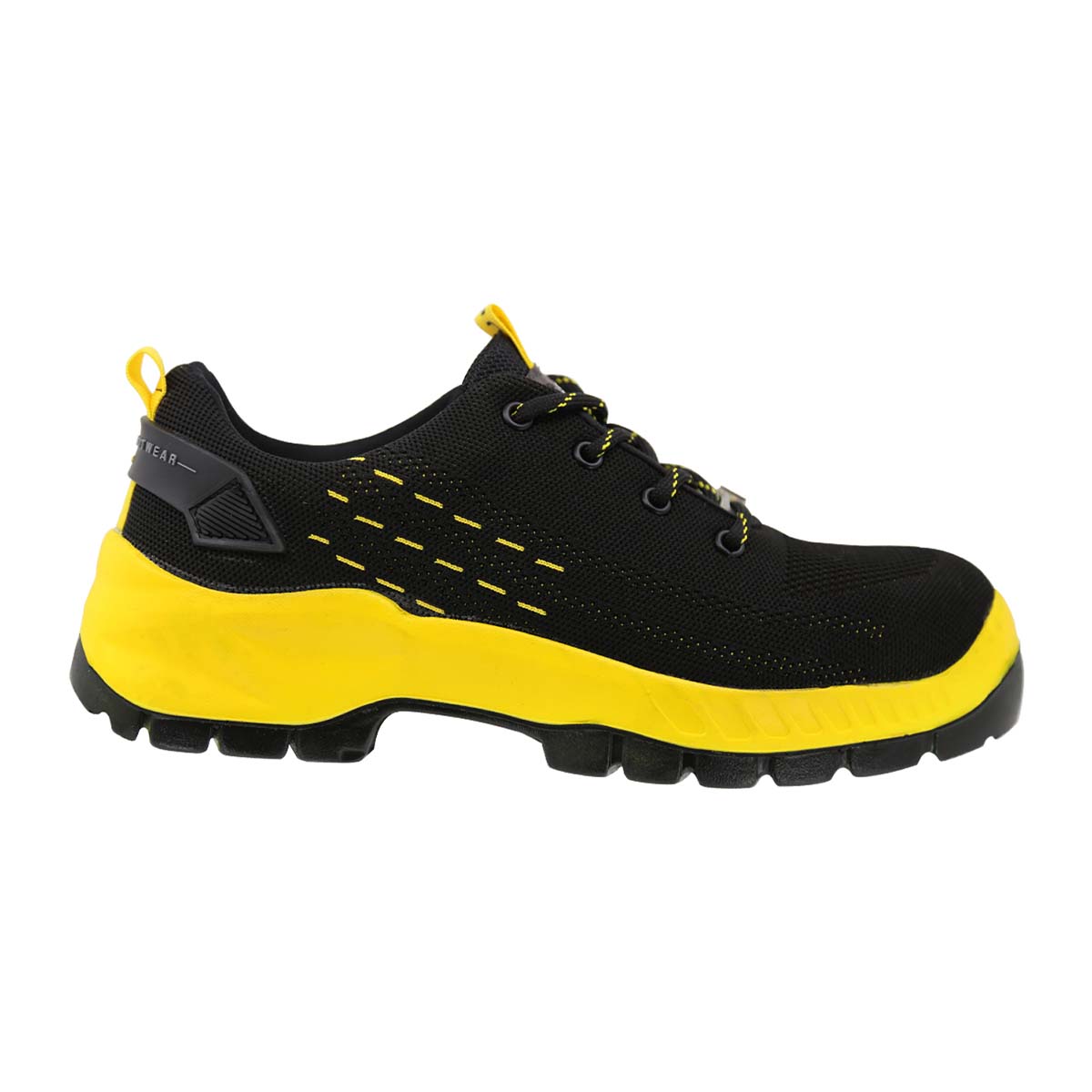 Tenis Sicuro Industrial Con Casquillo Dama Caballero SV01 Negro Amarillo