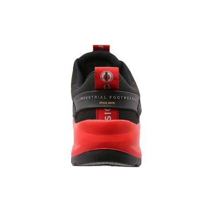 Tenis Sicuro Industrial Con Casquillo Dama Caballero SV01 Color Negro Rojo