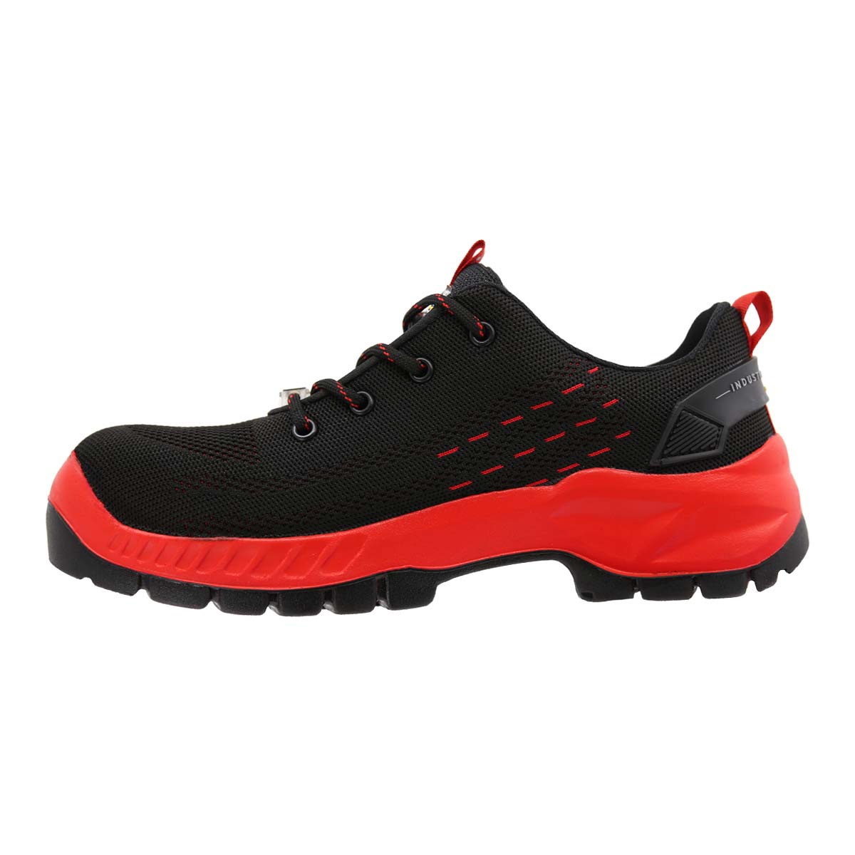Tenis Sicuro Industrial Con Casquillo Dama Caballero SV01 Color Negro Rojo