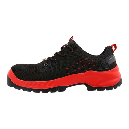 Tenis Sicuro Industrial Con Casquillo Dama Caballero SV01 Color Negro Rojo