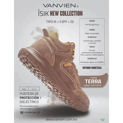 Bota Industrial Dieléctrica Tipo II + III PP+D Caballero Van Vien VVFR 0018 Terra