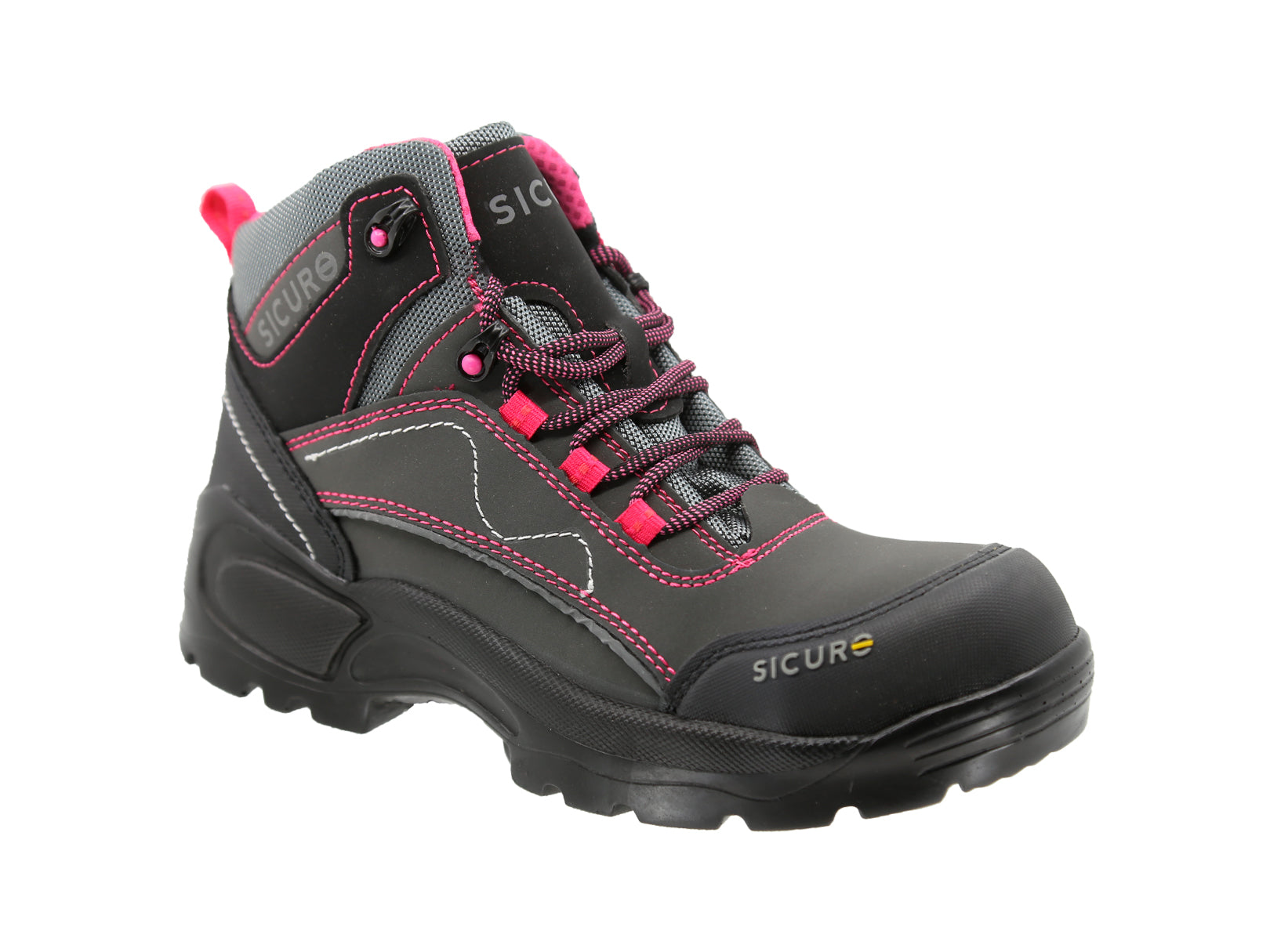 Bota Industrial Sicuro Dibase Gris Rosa Para Dama Si50