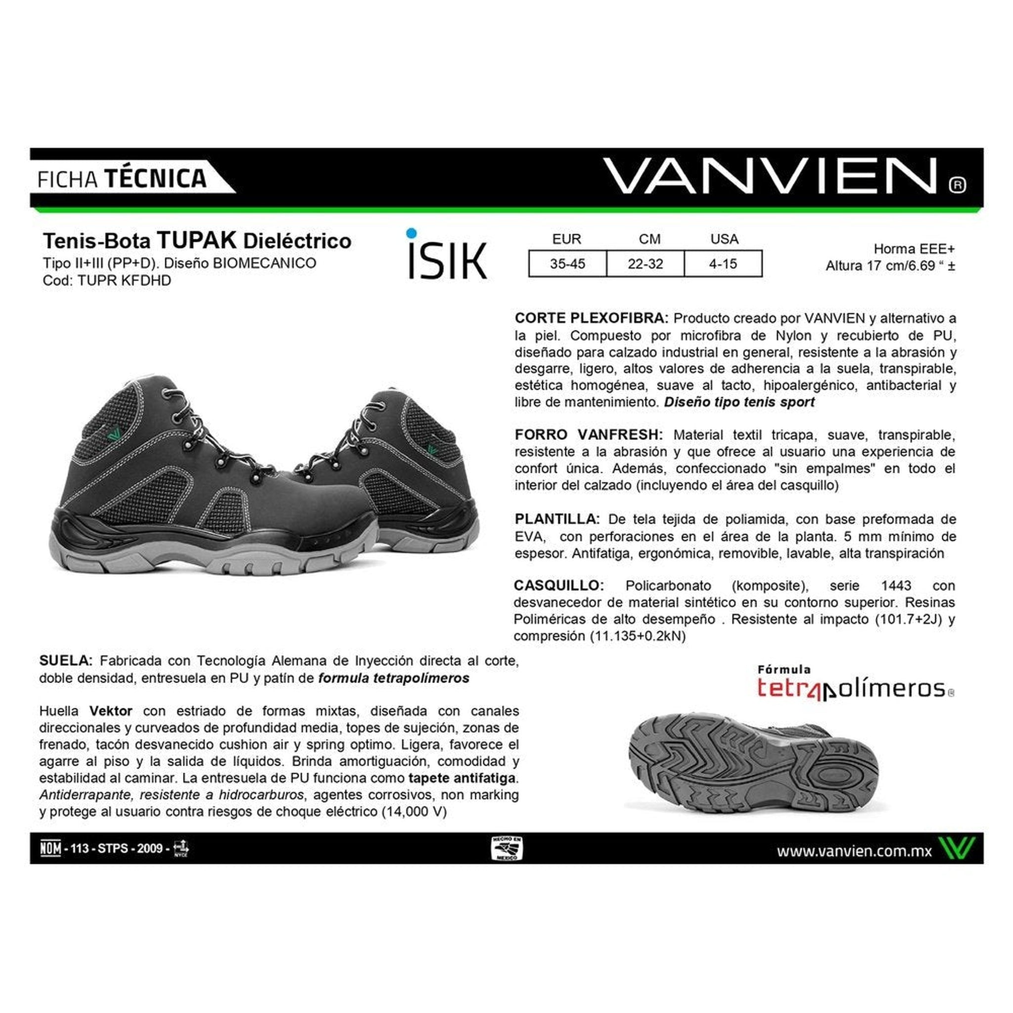 Bota Industrial Van Vien Hombre Casquillo TUPRKFDHD Nobuck Negro