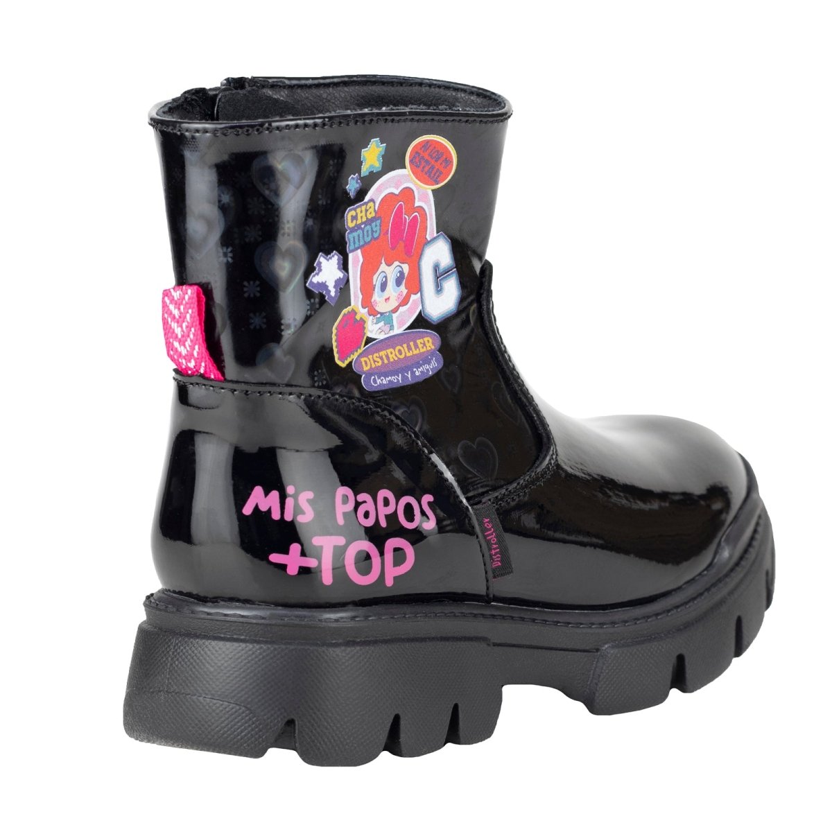 Botin Casual Para Niña Distroller 64303 - 2A Charol Negro 22 - 24 643032A - 220 - CHN - Roma Zapaterías