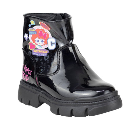 Botin Casual Para Niña Distroller 64303 - 2A Charol Negro 22 - 24 643032A - 220 - CHN - Roma Zapaterías