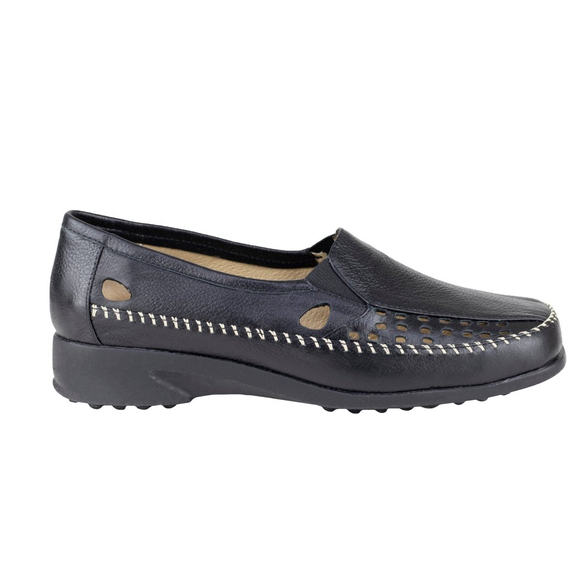 Mocasín Confort Para Dama Ludolfo Cota 15076 Negro LC15076 - 220 - VNG - Roma Zapaterías