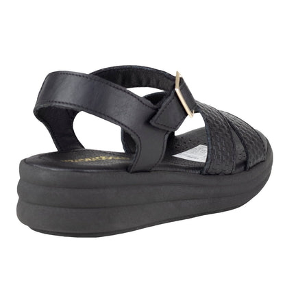 Sandalia Casual Para Dama Verde Tabaco 6041 Negro VT6041 - 220 - NGR - Roma Zapaterías