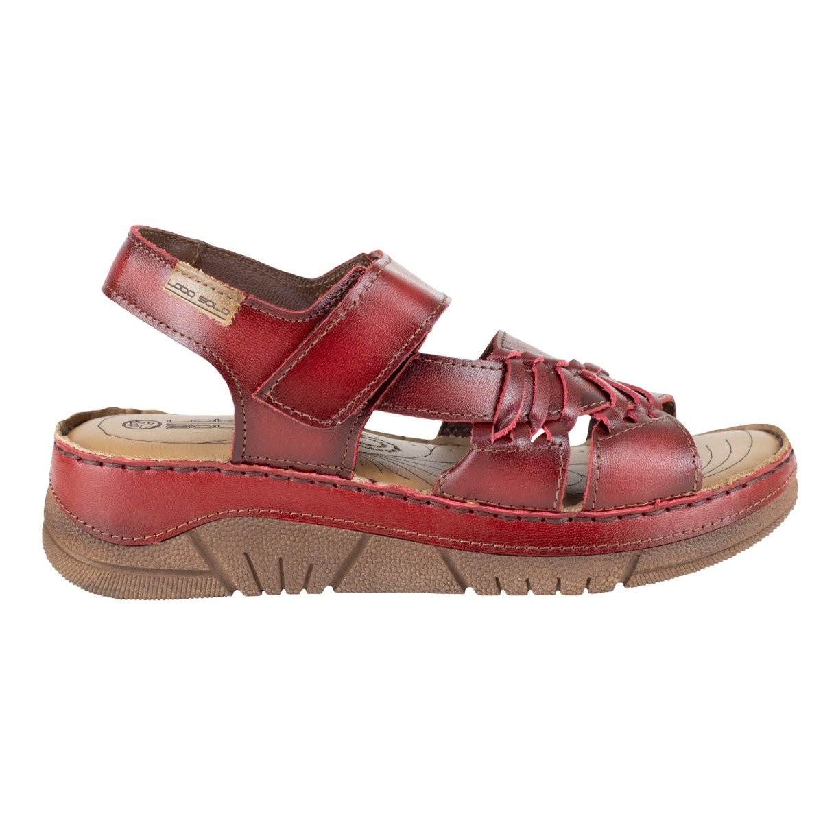 Sandalia Con Plataforma Para Dama Lobo Solo 1710 Rojo LS1710 - 220 - NRJ - Roma Zapaterías