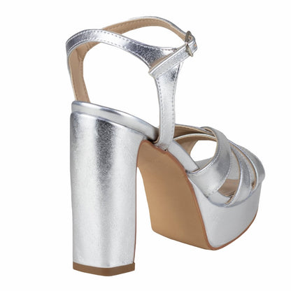 Sandalia Con Tacón Para Dama Lady Paulina 36603 Plata LP36603 - 230 - NPT - Roma Zapaterías
