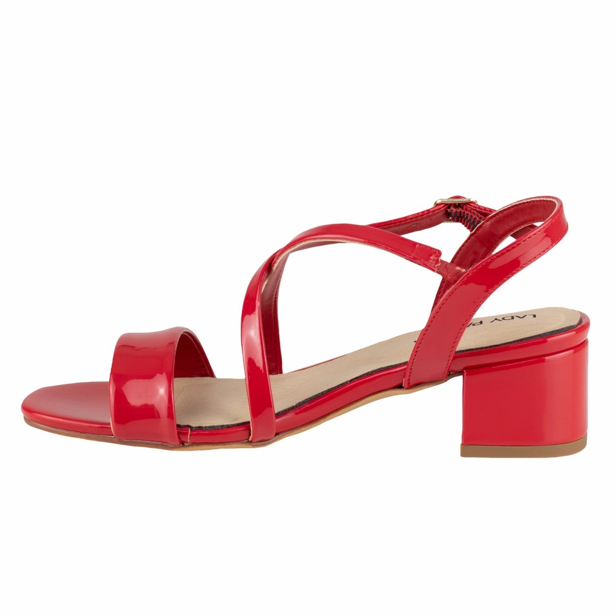 Sandalia Con Tacón Para Dama Lady Paulina 38602 Charol Rojo LP38602 - 220 - CHR - Roma Zapaterías