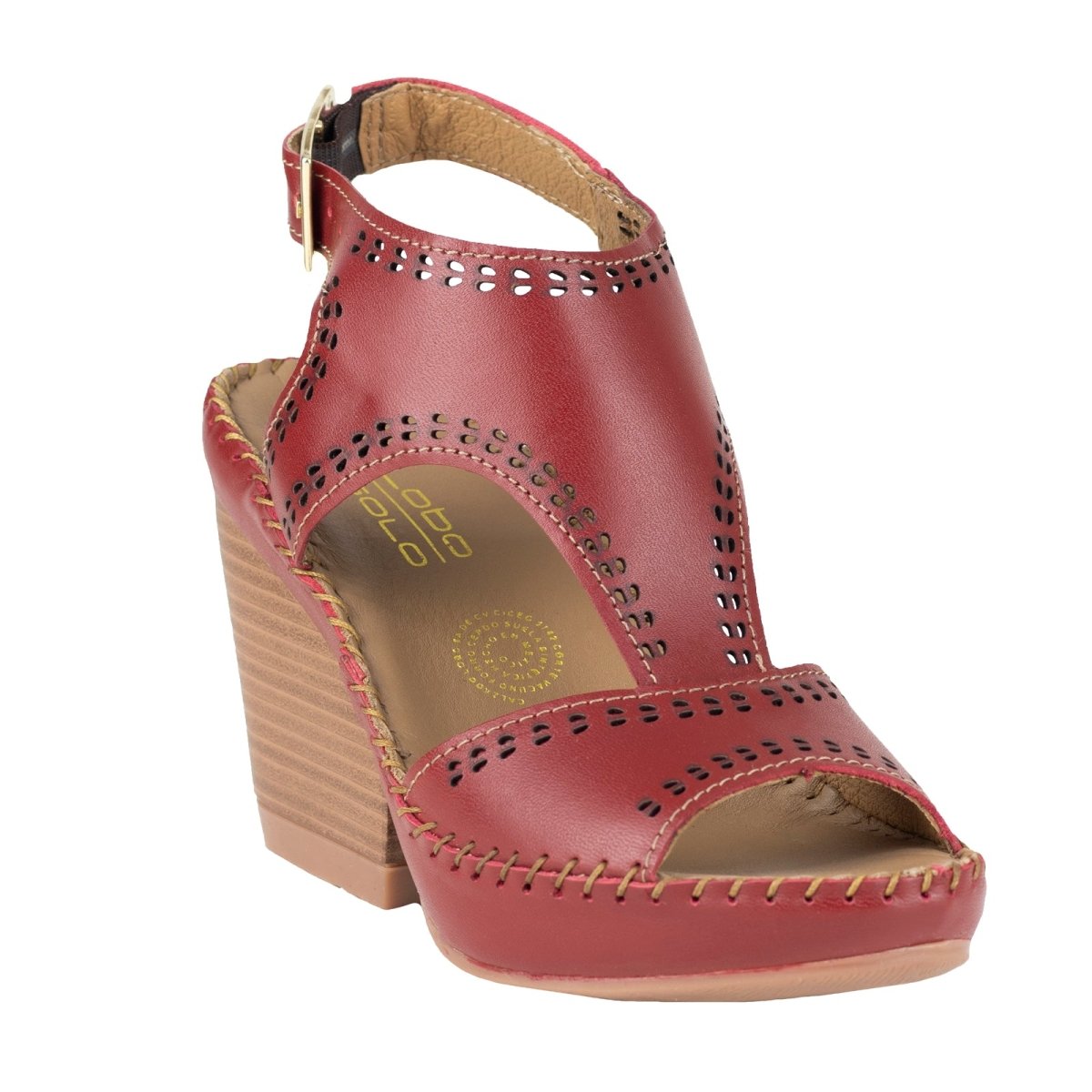 Sandalia con Tacón Para Dama Lobo Solo 3422 Rojo LS3422 - 220 - NRJ - Roma Zapaterías