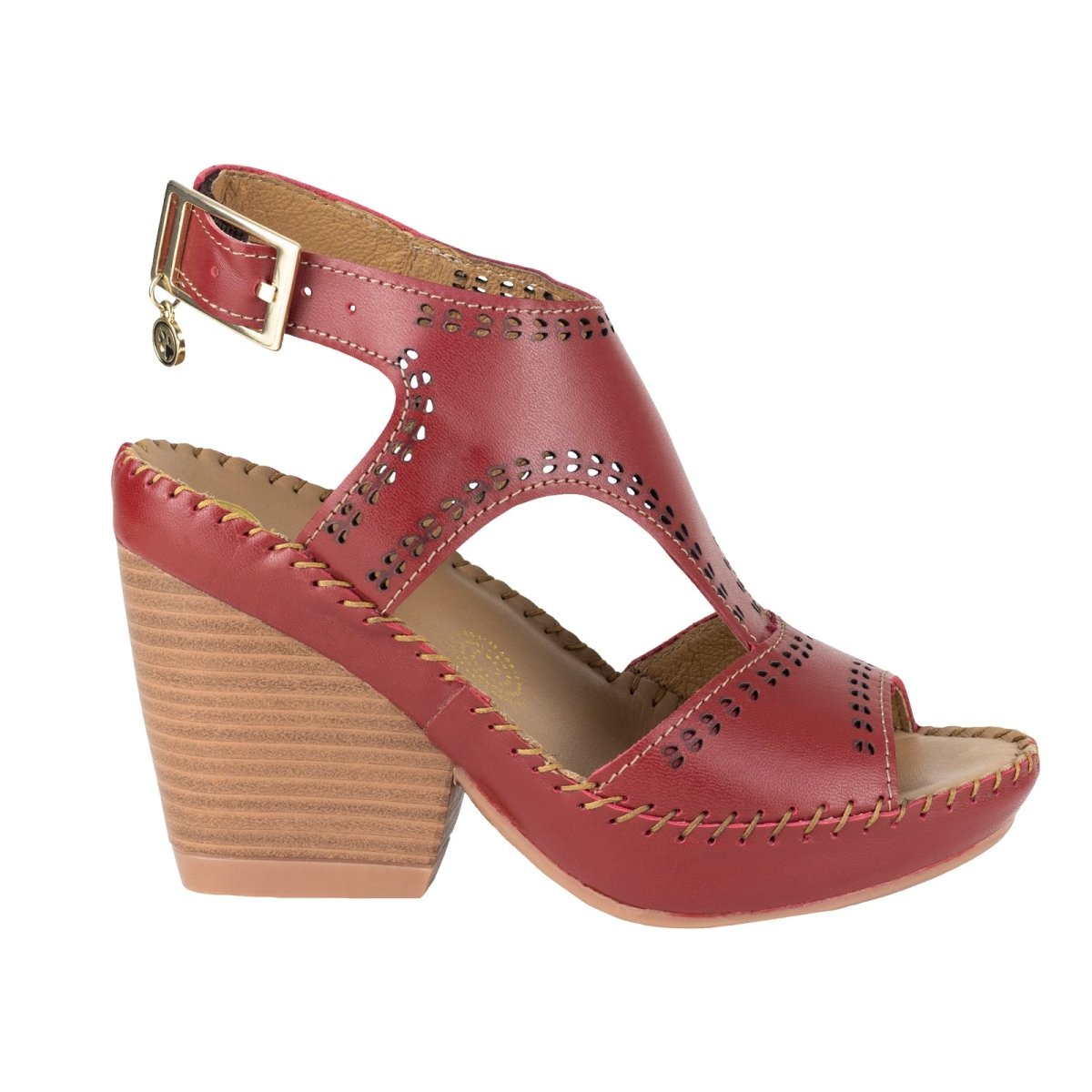 Sandalia con Tacón Para Dama Lobo Solo 3422 Rojo LS3422 - 220 - NRJ - Roma Zapaterías