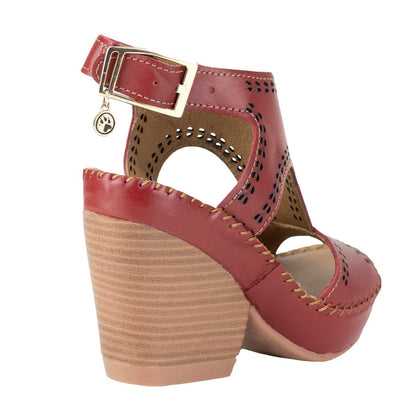 Sandalia con Tacón Para Dama Lobo Solo 3422 Rojo LS3422 - 220 - NRJ - Roma Zapaterías