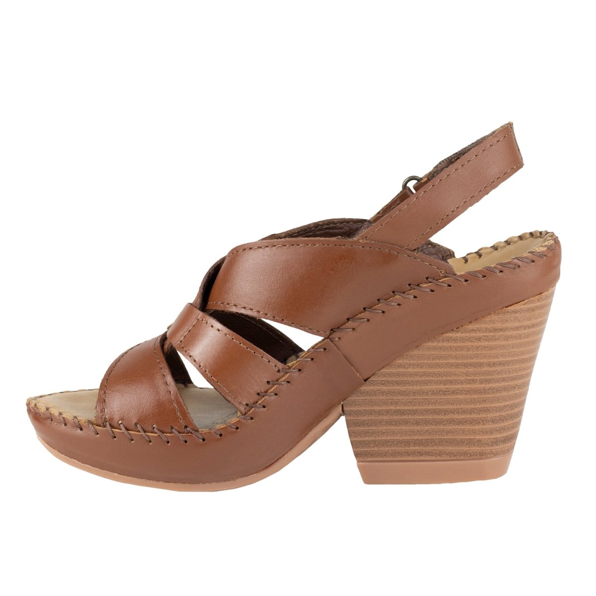 Sandalia con tacón Para Dama Lobo Solo 3424 Miel LS3424 - 220 - MML - Roma Zapaterías
