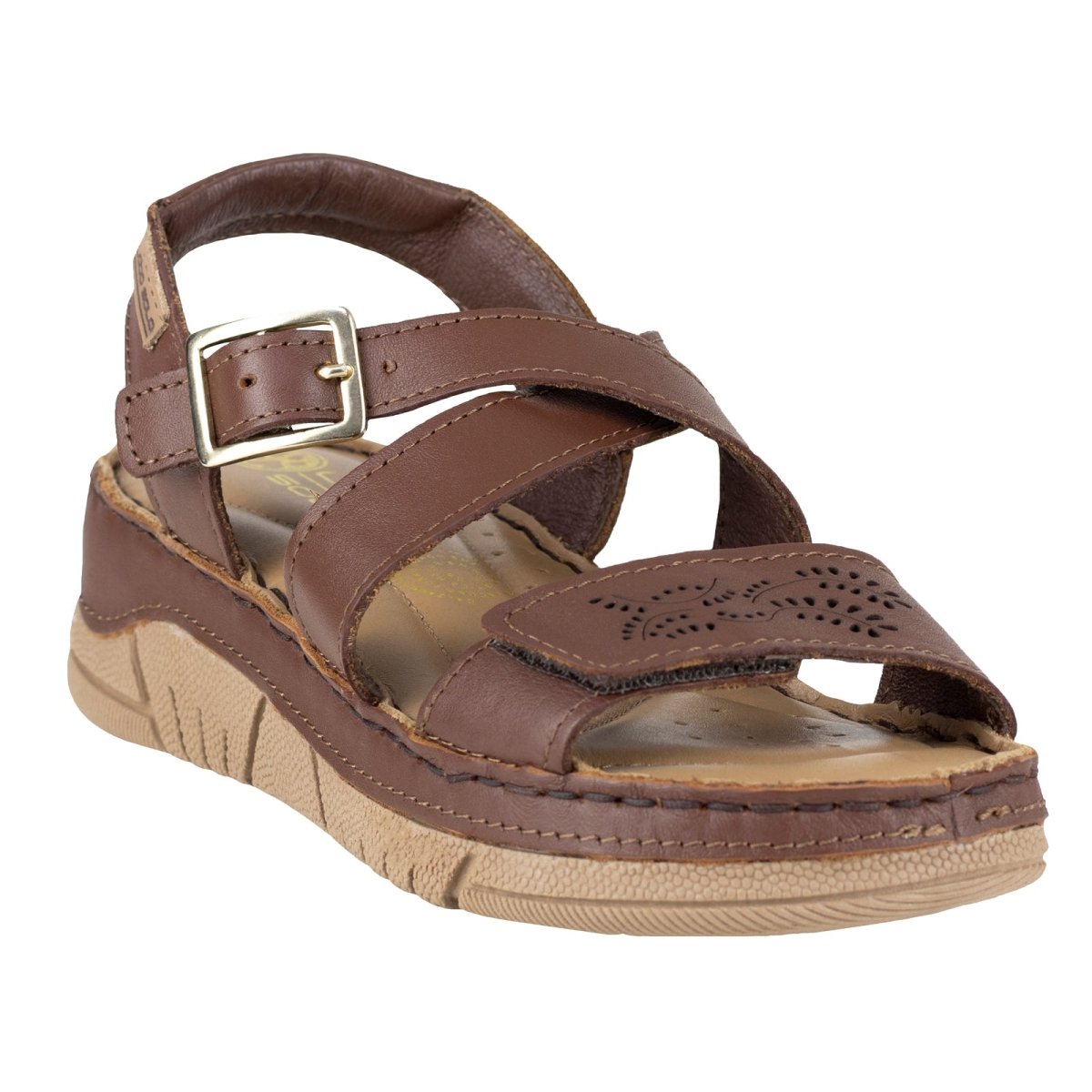 Sandalia Confort Para Dama Lobo Solo 1654 Caoba LS1654 - 220 - ACB - Roma Zapaterías