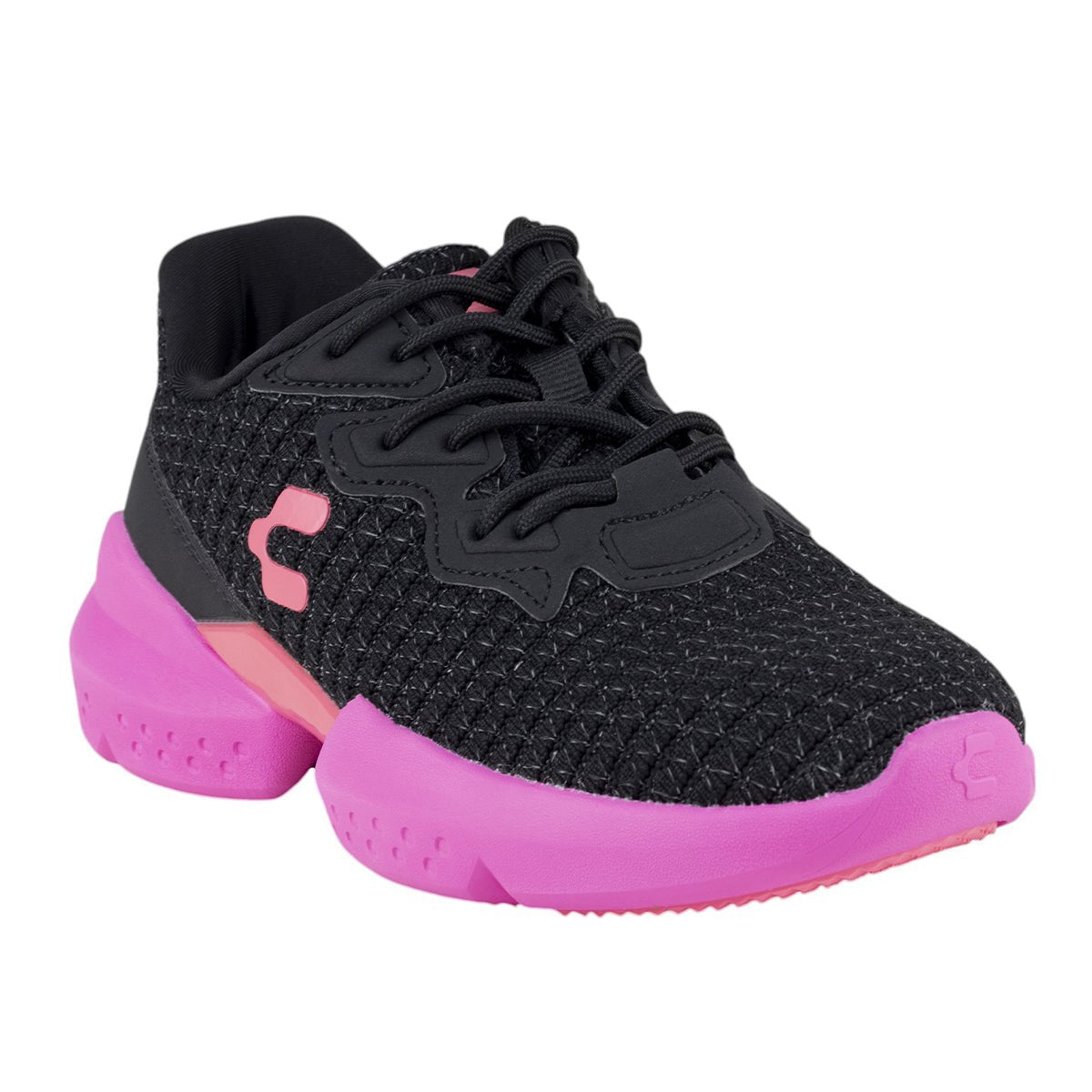 Tenis Running Para Dama Charly 1049938 Negro Fiusha 1049938 - 230 - 002 - Roma Zapaterías
