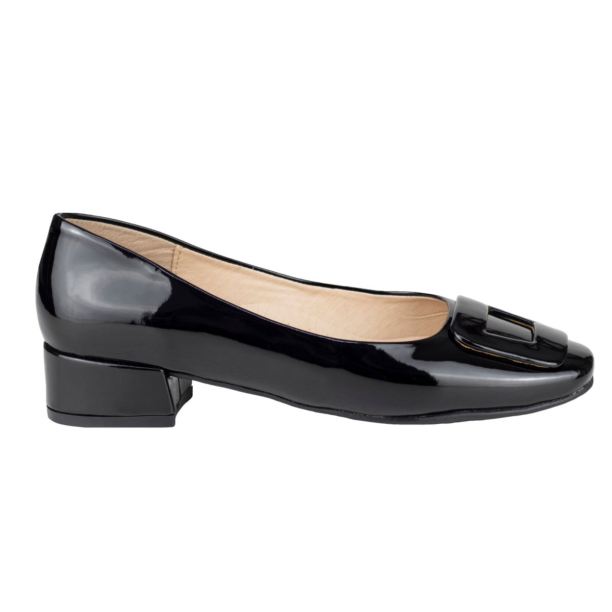 Zapato Flat De Tacon Para Dama Valdano 810 Charol Negro VC810 - 220 - CHN - Roma Zapaterías