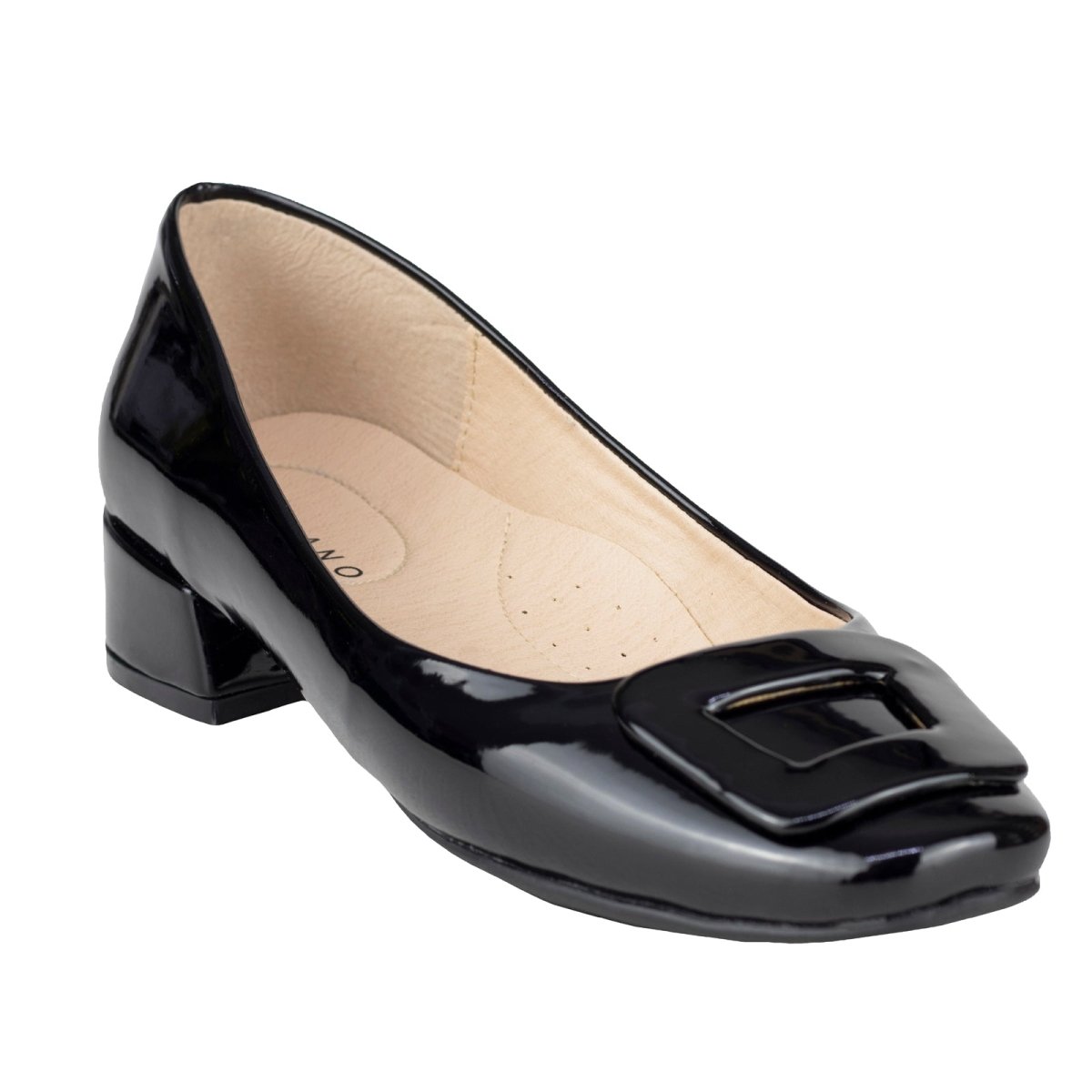 Zapato Flat De Tacon Para Dama Valdano 810 Charol Negro VC810 - 220 - CHN - Roma Zapaterías