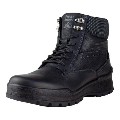 Botínes Para Hombre Flexi Country Graneada 406005 Negro Piel