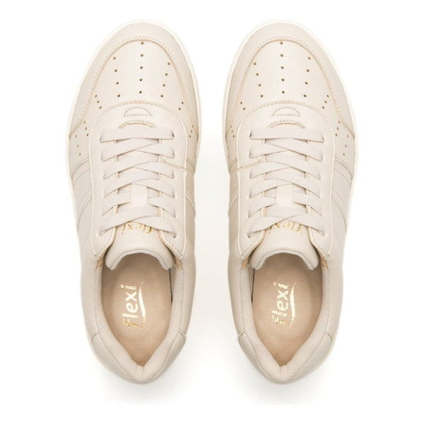 Tenis Urbanos Con Plataforma Para Mujer Flexi 103504 Beige