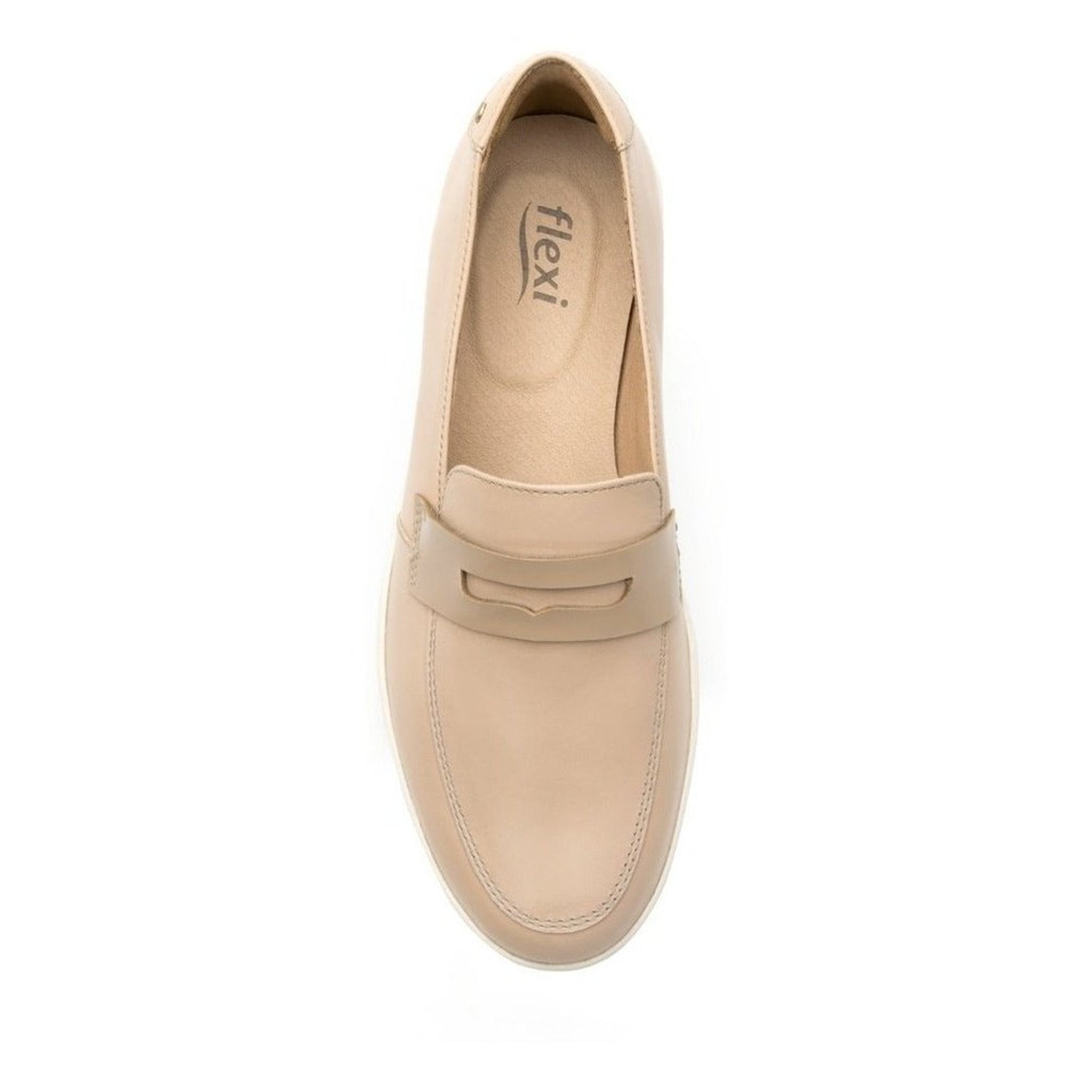 Zapato Casual Flexi Para Mujer Estilo Loafer 109403 Beige Original