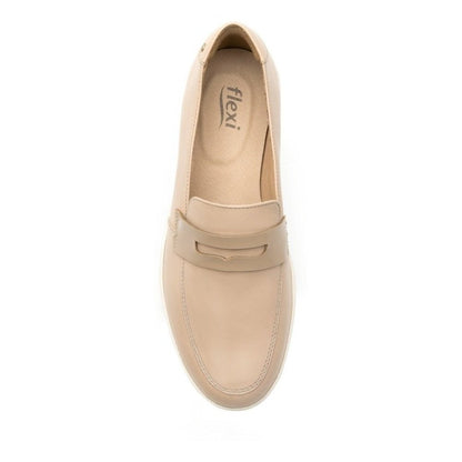 Zapato Casual Flexi Para Mujer Estilo Loafer 109403 Beige Original