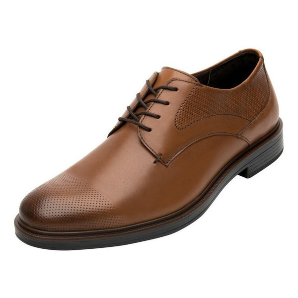 Zapato Hombre Derby Flexi De Vestir 400111 Tan Piel Original