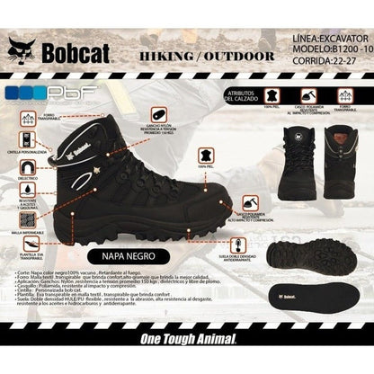 Bota Industrial Dieléctrica Seguridad Bobcat B1200 Miel Homb