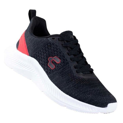 Tenis Charly Running Hombre Mujer Thinny 1086205 Negro Rojo