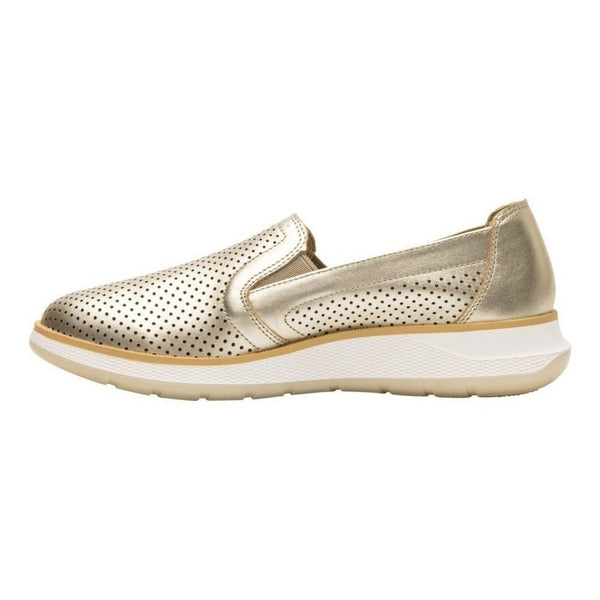 Zapato Slip On Flexi Para Mujer Piel Suave 119302 Oro Original