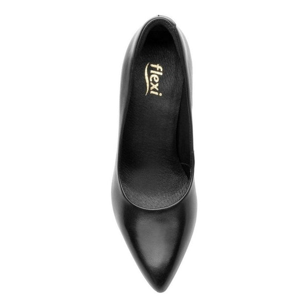 Zapatilla Negra Para Mujer Flexi Piel 104505 Clasica Comoda