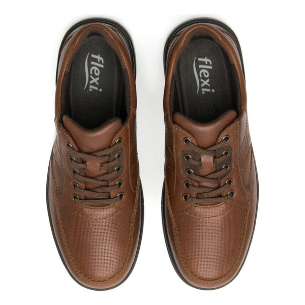 Zapato Derby Clasicos Hombre Flexi 410605 Brandy Piel Moda