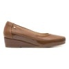 Zapato De Tacon Flexi De Mujer Tipo Flats 127001 Tan Clasico