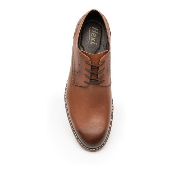 Zapatos Flexi Para Hombre Derby 404601 Tan Casuales