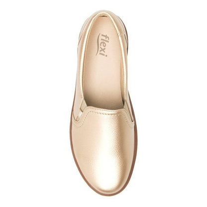 Zapatos Urbanos Mujer Slip On Flexi 107701 Oro Moda Sintetic