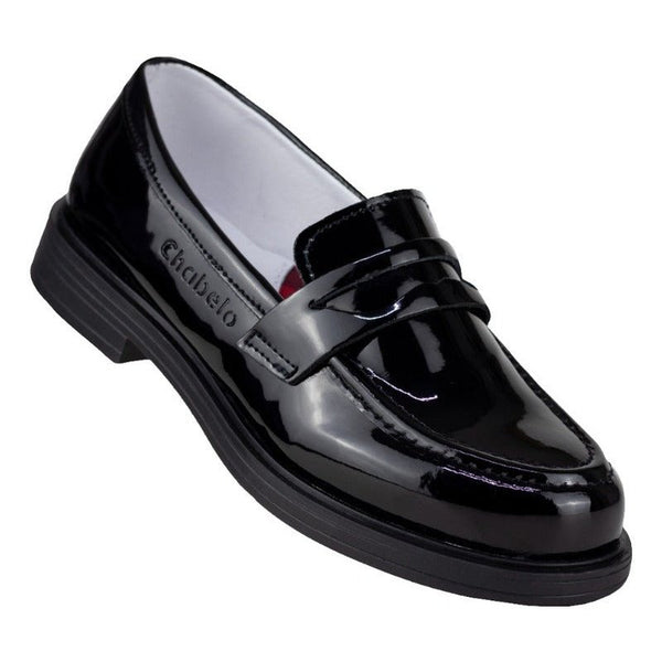 Zapato Loafer De Charol Escolar Chabelo Niñas C563-b Negro~