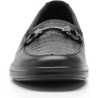 Mocasin Flexi De Mujer Clasico Negro 124502 Hebilla Confort