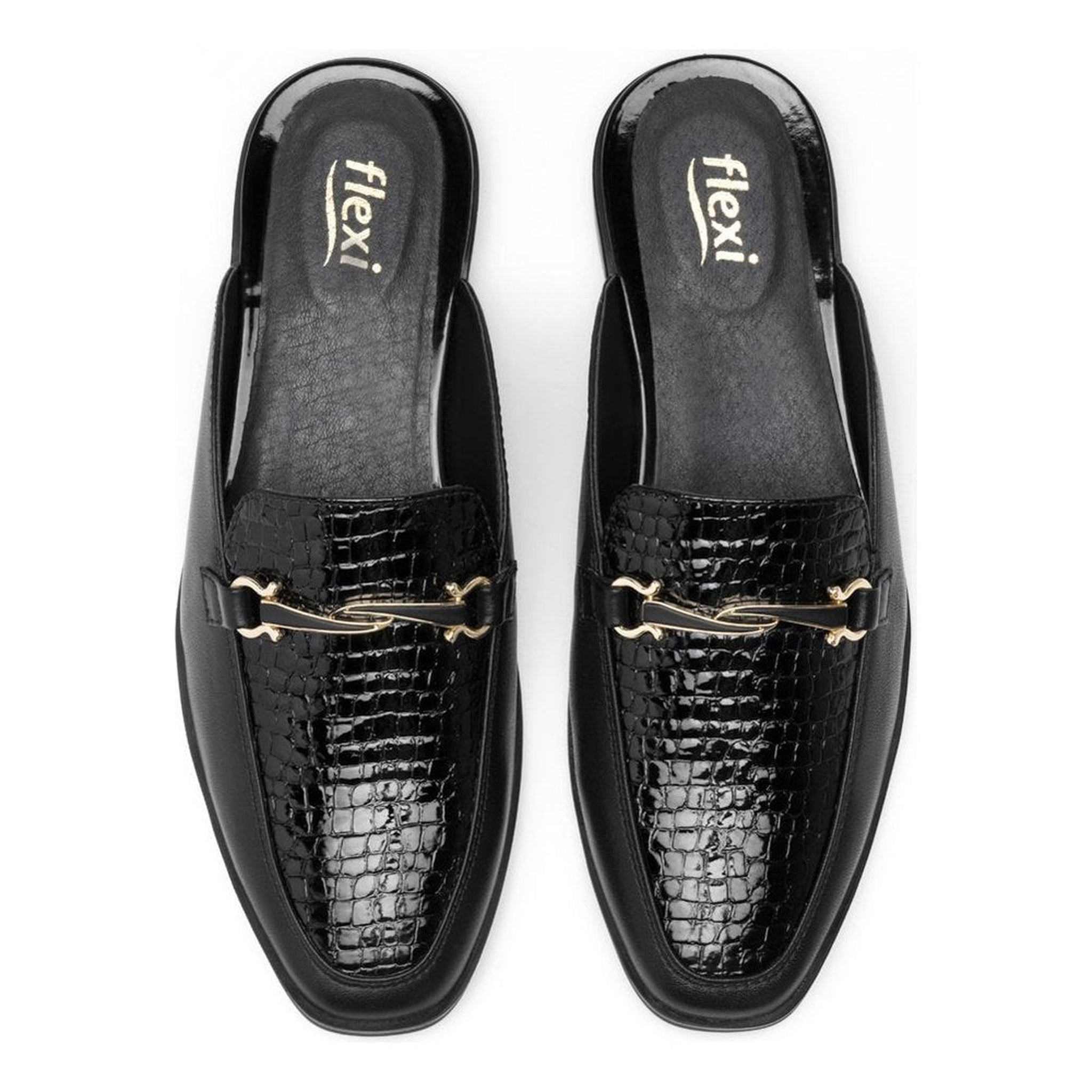 Flats Abierto Mujer Flexi Tipo Slipper 126603 Negro Hebilla