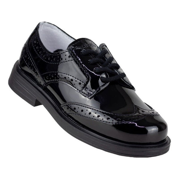Zapato Bostoniano Escolar Charol Niñas Chabelo C562-a Negro~