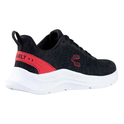 Tenis Charly Running Hombre Mujer Thinny 1086205 Negro Rojo